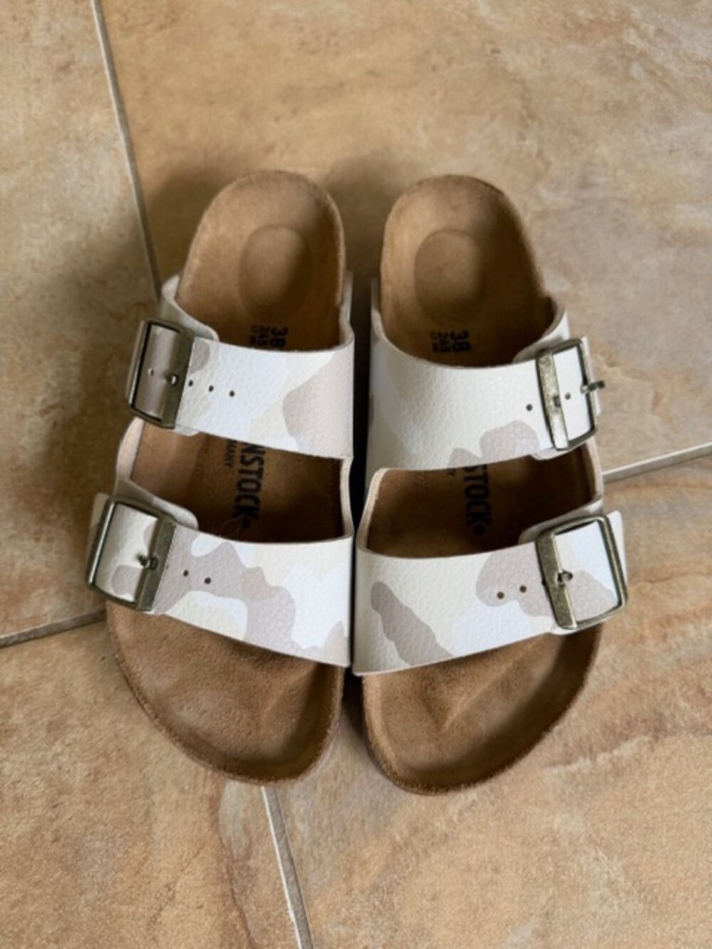 Birkenstock Arizona Birko-Flor Sandals- Desert Soil Camo Sand